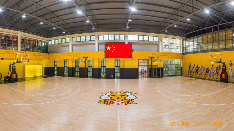 江蘇揚州海蘭德瓊花籃球館體育地板鋪設案例