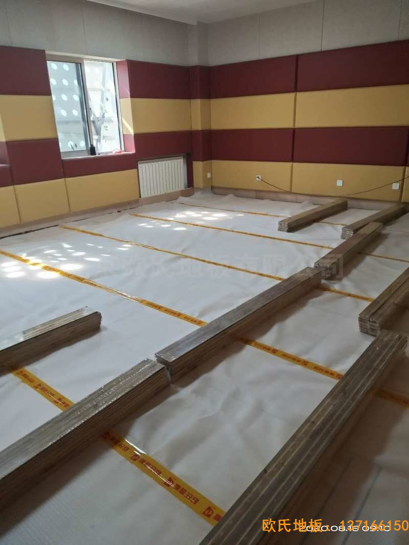 北京中國礦業大學附屬中學體育木地板施工案例