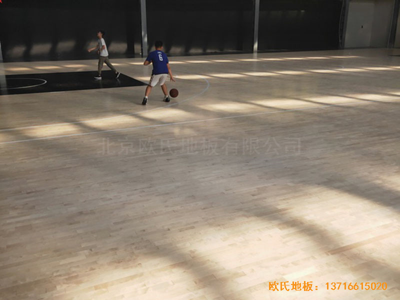 南陽驕陽體育籃球俱樂部運動木地板安裝案例3