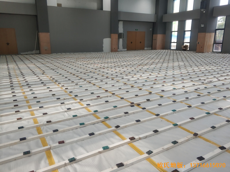 江蘇鹽城金風科技籃球館體育木地板鋪裝案例1