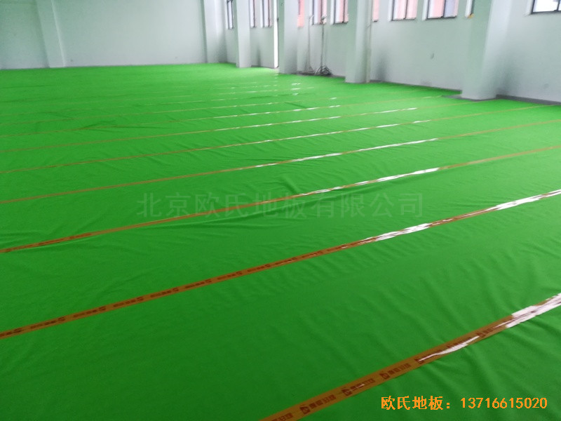 浙江臺州溫嶺消防大隊籃球館運動地板鋪設案例2