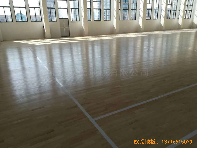 浙江臺州溫嶺消防大隊籃球館運動地板鋪設案例4