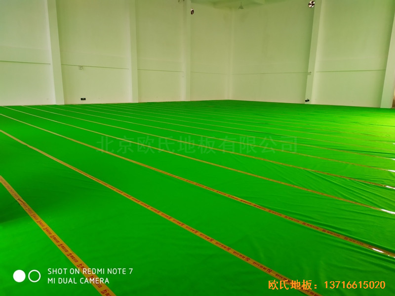 浙江寧波熱電公司籃球館運動木地板鋪裝案例2