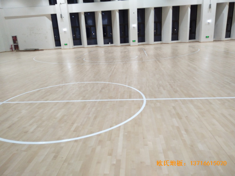 浙江寧波象山分校籃球館體育地板鋪裝案例5