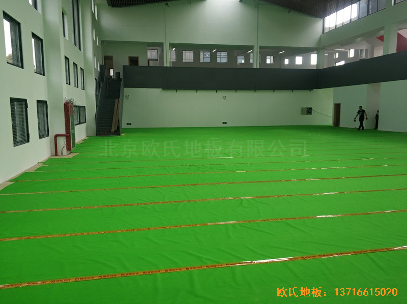 浙江寧波高新消防大隊籃球館體育地板施工案例2