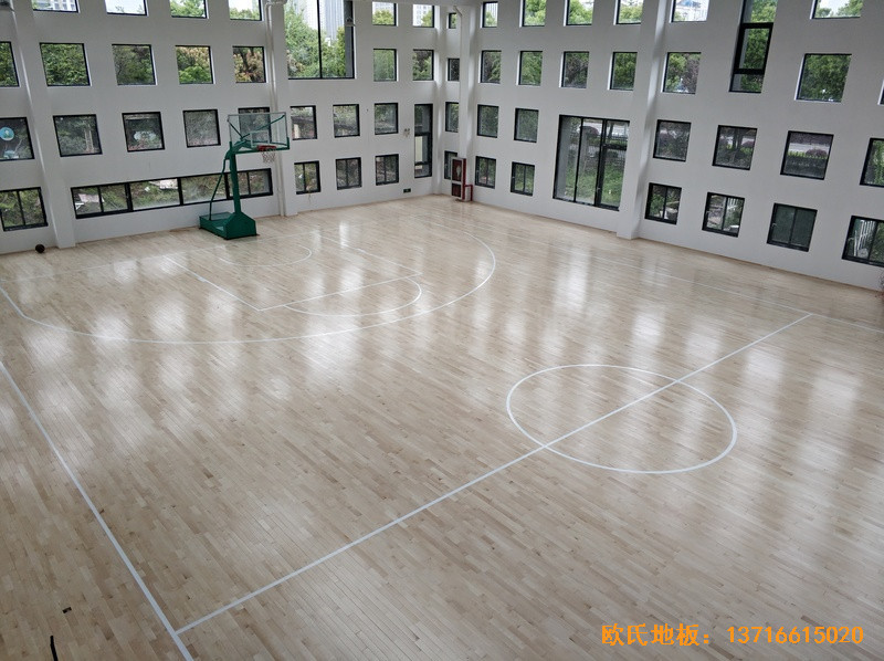浙江寧波高新消防大隊籃球館體育地板施工案例5