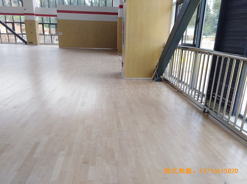 云南倪家營第三小學籃球館運動地板安裝案例4