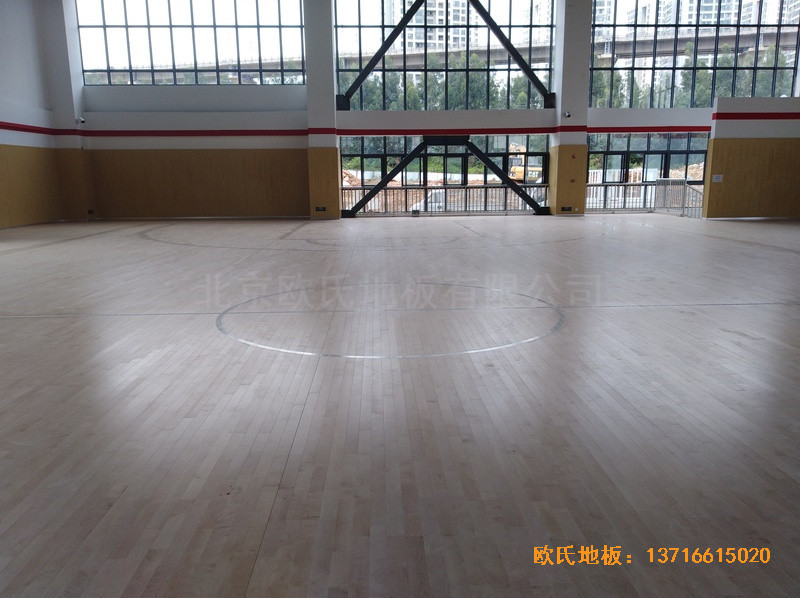云南倪家營第三小學籃球館運動地板安裝案例5