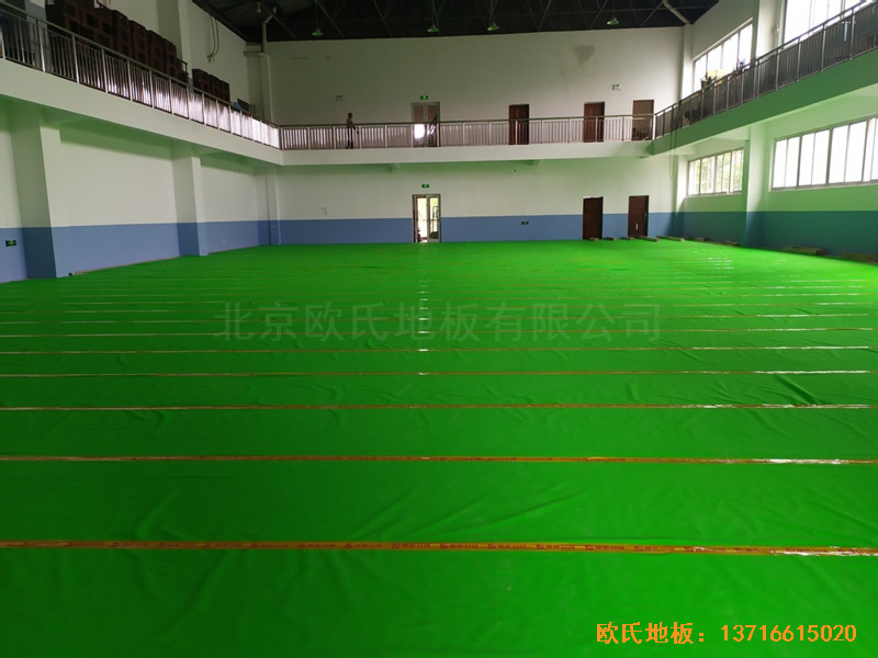 浙江虹橋較好的小學籃球館體育地板安裝案例3