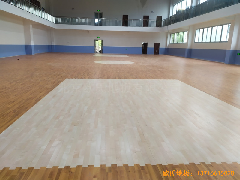 浙江虹橋較好的小學籃球館體育地板安裝案例4