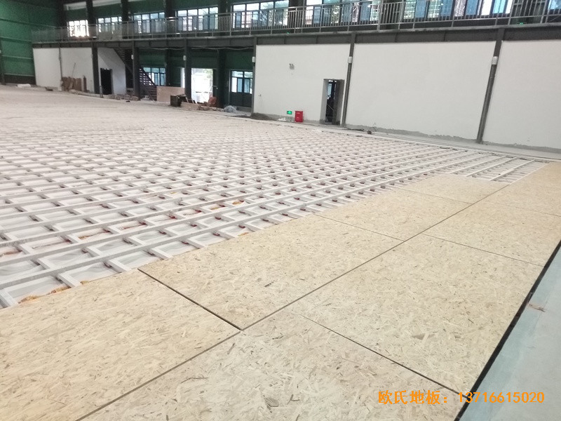 海南三亞619項目訓練館體育木地板鋪裝案例2