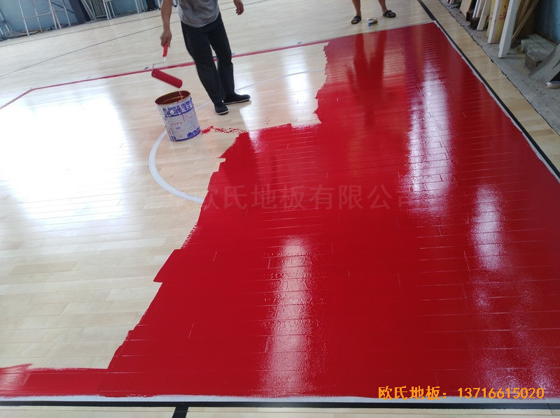 湖北黃石黃金海灣籃球訓練館體育地板鋪設案例4