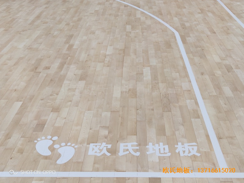 西寧世紀職業技術學校籃球館體育地板施工案例4