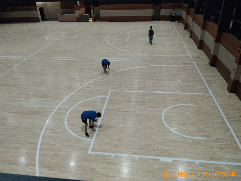 長沙萬科金域行業體育館體育木地板鋪設案例2