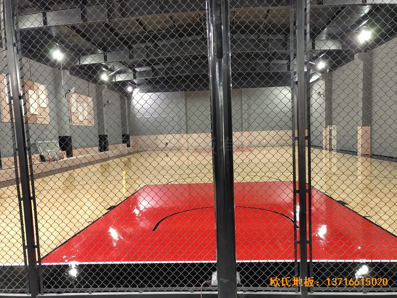 上海松江區kc籃球公園體育地板施工案例2