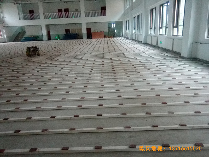 北京趙全營鎮天順小學體育館運動地板鋪設案例1