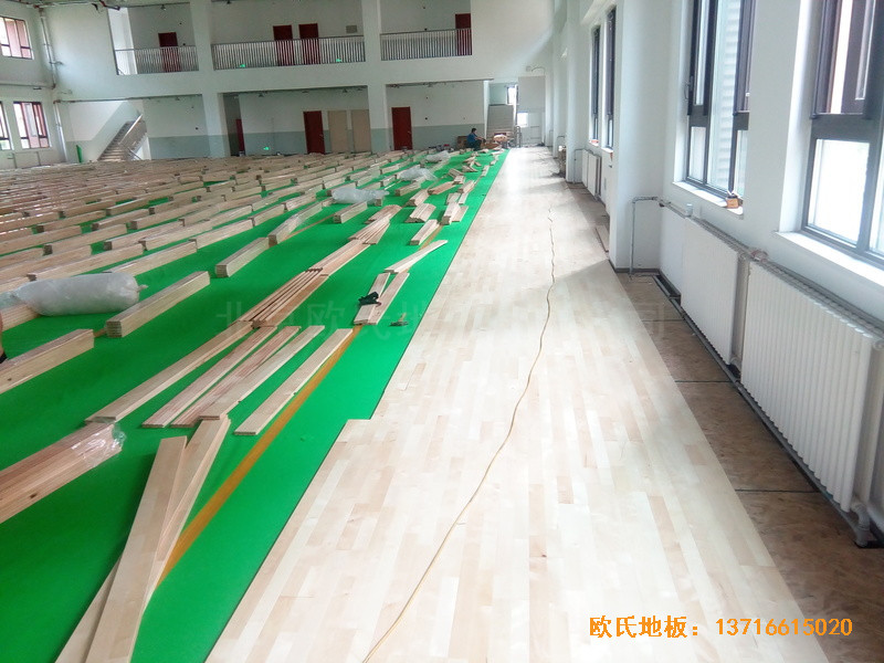 北京趙全營鎮天順小學體育館運動地板鋪設案例3