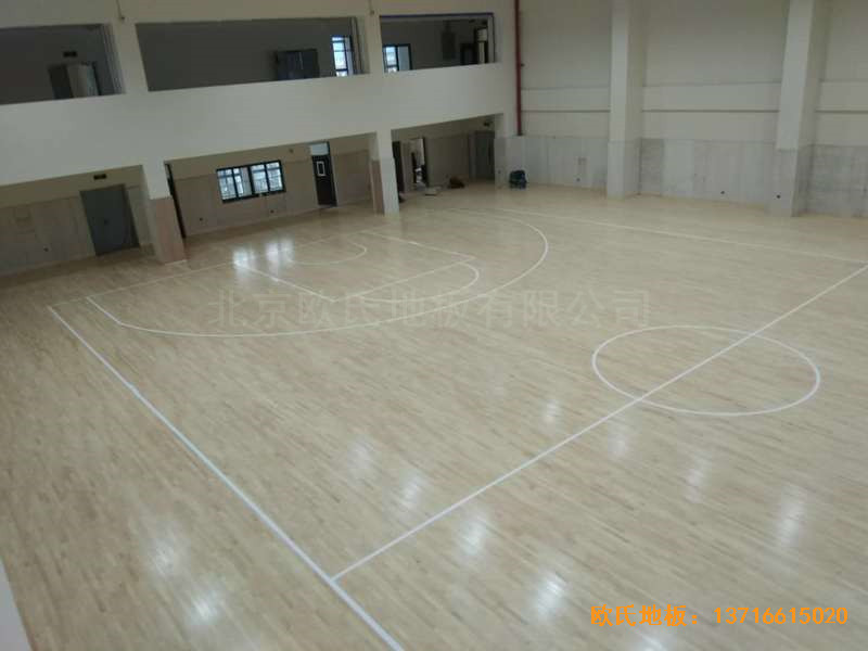 上海濱江文教區三樓籃球館運動木地板施工案例0