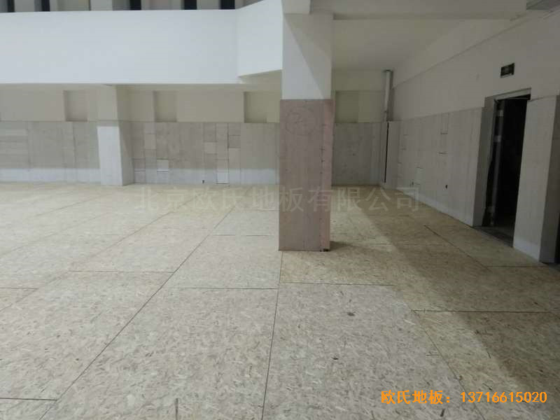 上海濱江文教區三樓籃球館運動木地板施工案例2