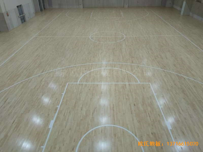 上海濱江文教區三樓籃球館運動木地板施工案例4