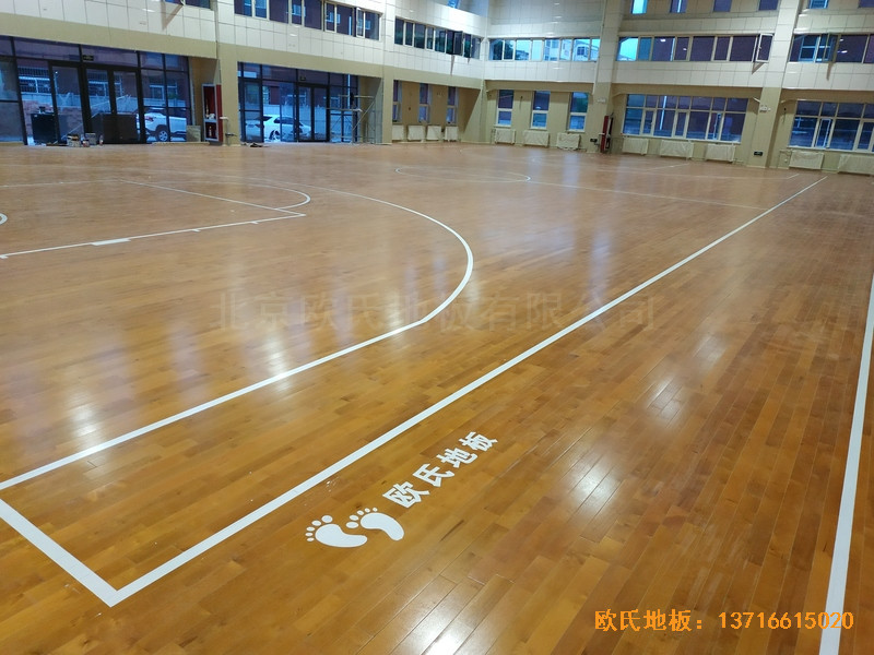 寧夏銀川試驗中學籃球館運動木地板鋪裝案例0