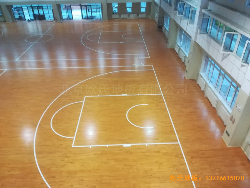 寧夏銀川試驗中學籃球館運動木地板鋪裝案例3