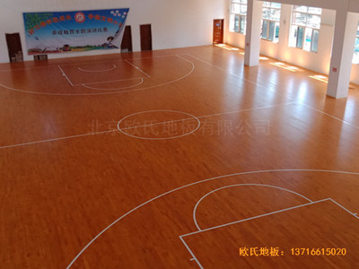 山東菏澤第六實(shí)驗(yàn)小學(xué)籃球館體育木地板鋪設(shè)案例