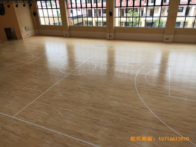 杭州高中啟成校區籃球館體育地板施工案例