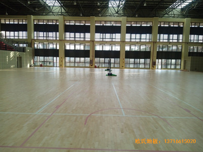 云南滇西技術大學總部籃球館運動木地板施工案例
