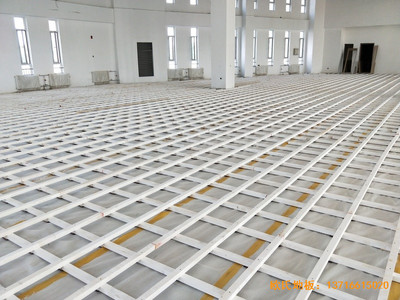 北京房山長陽小學訓練館體育木地板施工案例