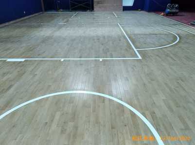 天津魯能城購(gòu)物中心籃球館體育木地板安裝案例