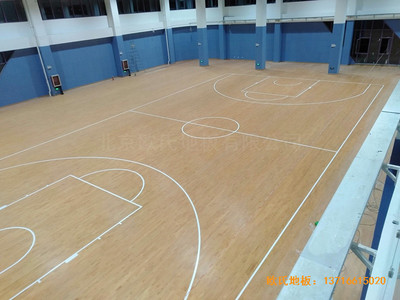 山東實驗二小青島分?；@球館運動地板鋪裝案例